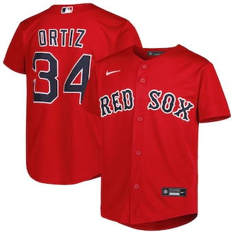 youth david ortiz red boston red sox 2022 hall of fame repli